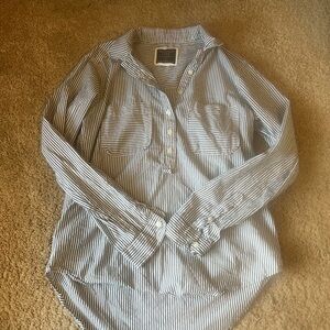 Abercrombie & Fitch Blue and White Striped Top